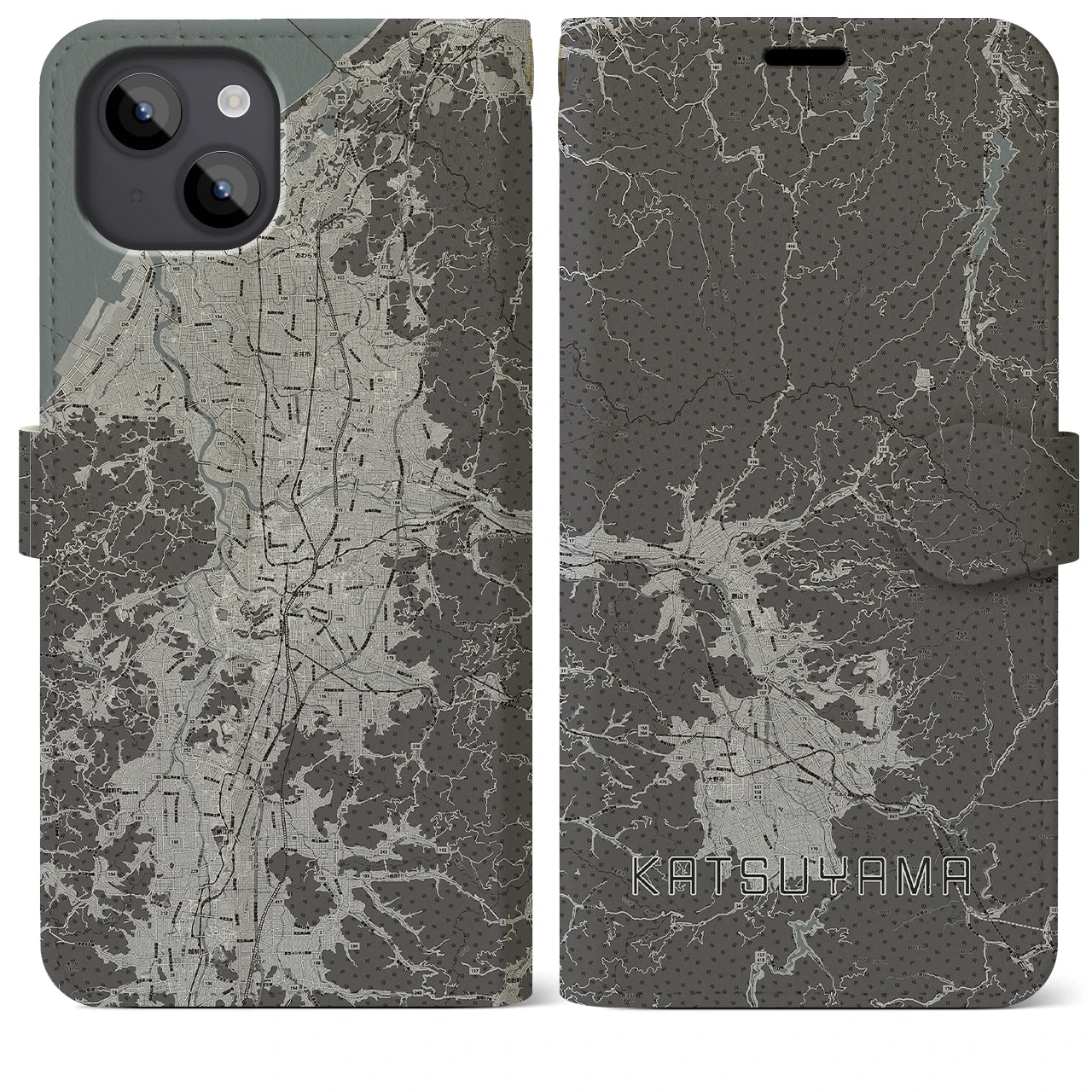 【勝山(福井県)】地図柄iPhoneケース(手帳タイプ)