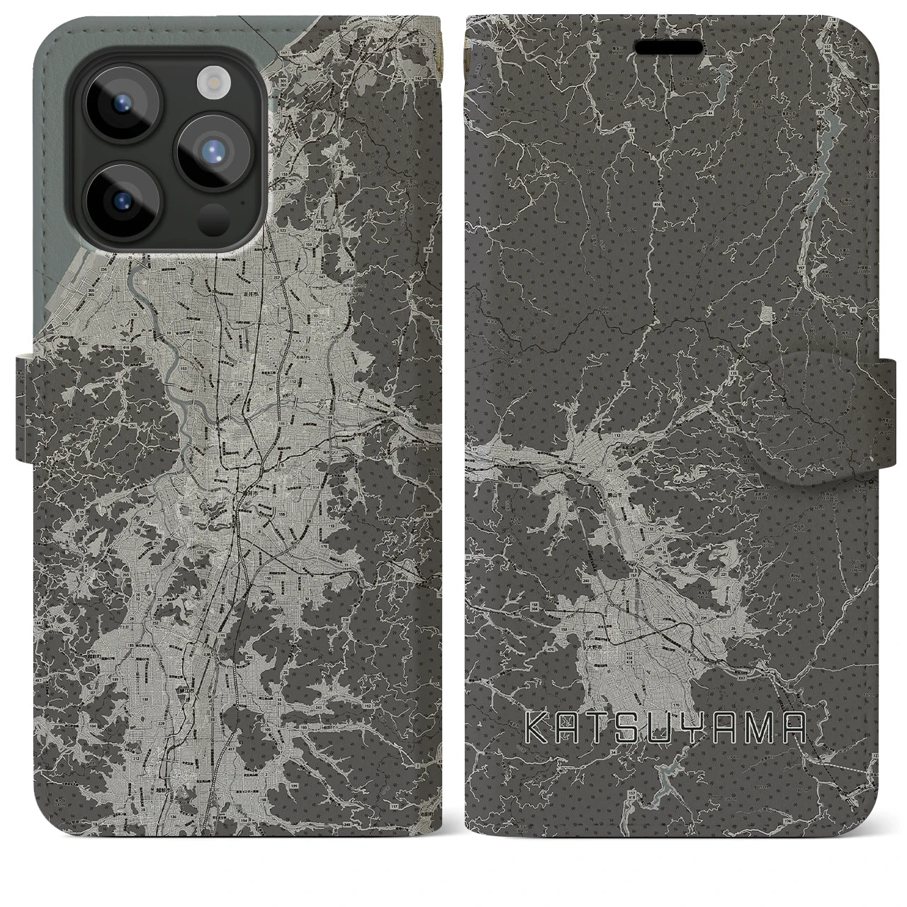 【勝山(福井県)】地図柄iPhoneケース(手帳タイプ)