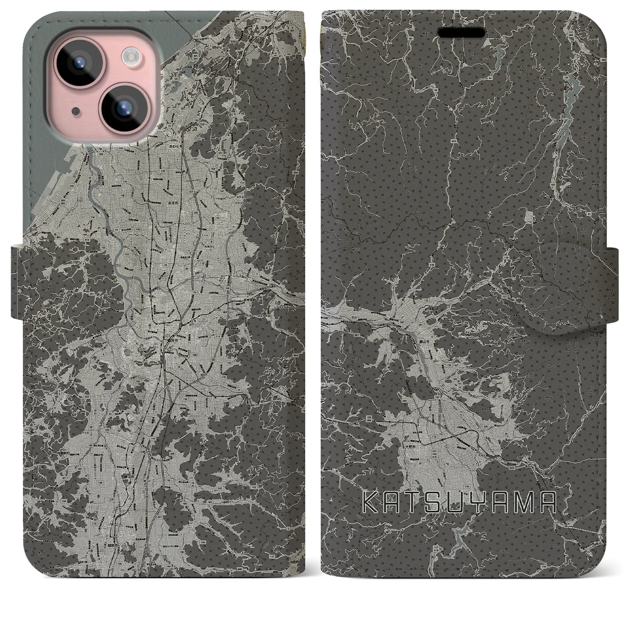 【勝山(福井県)】地図柄iPhoneケース(手帳タイプ)