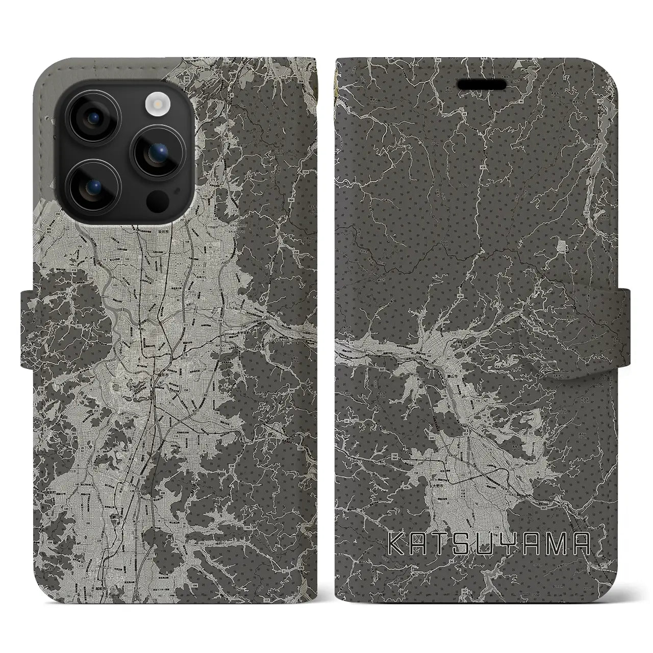 【勝山(福井県)】地図柄iPhoneケース(手帳タイプ)