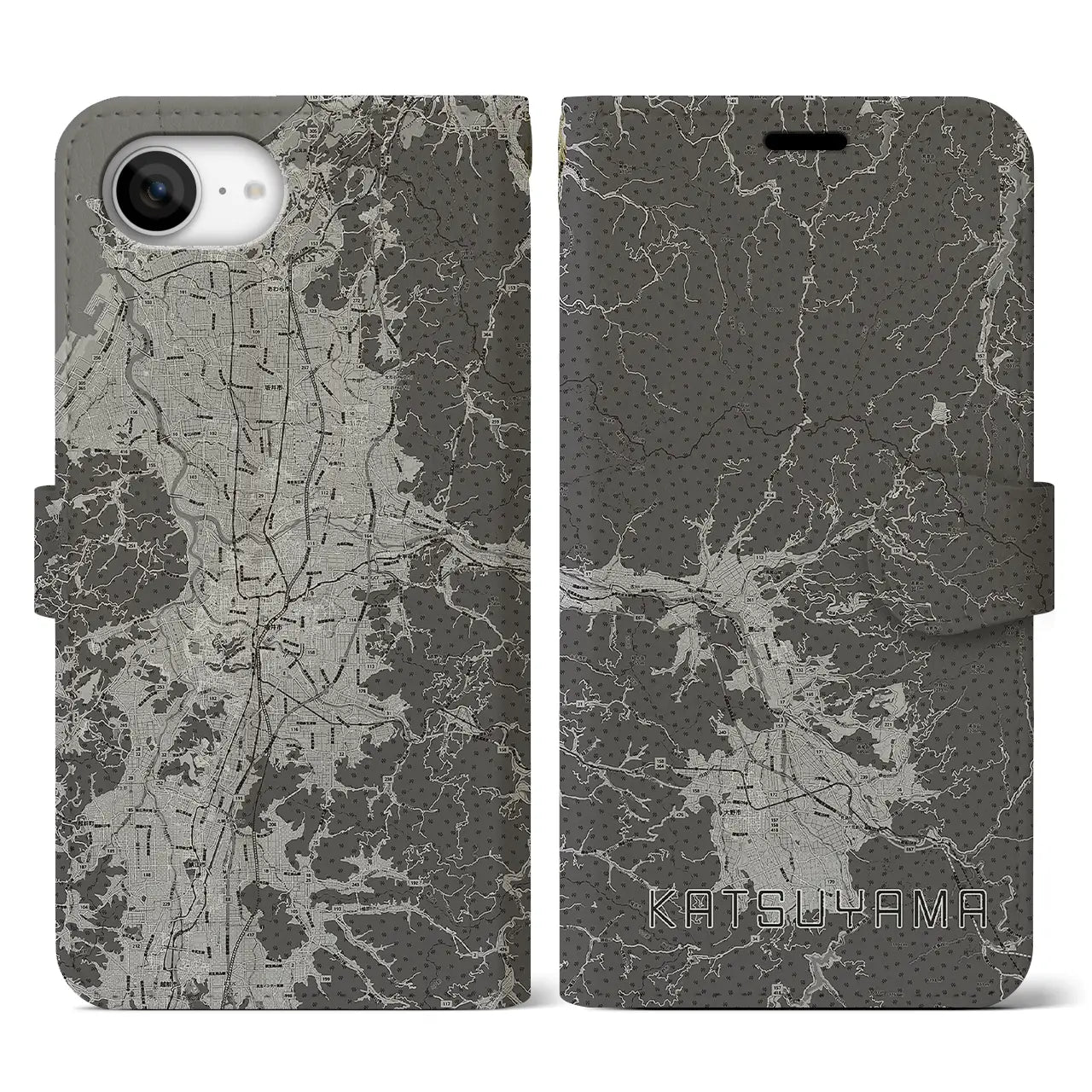 【勝山(福井県)】地図柄iPhoneケース(手帳タイプ)