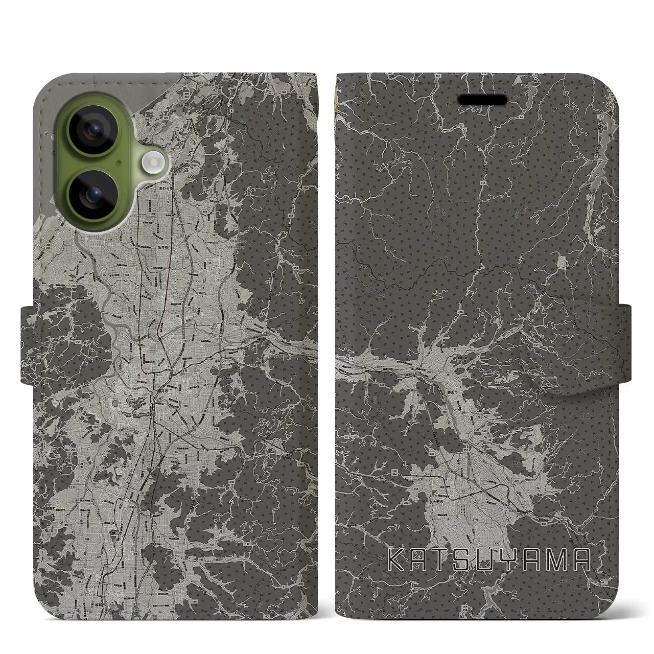 【勝山(福井県)】地図柄iPhoneケース(手帳タイプ)