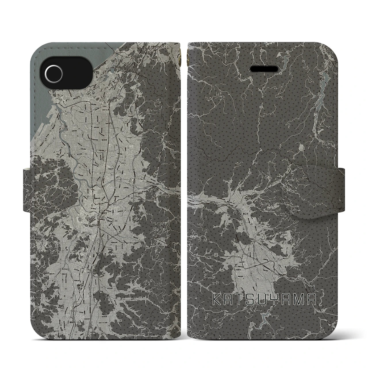 【勝山(福井県)】地図柄iPhoneケース(手帳タイプ)