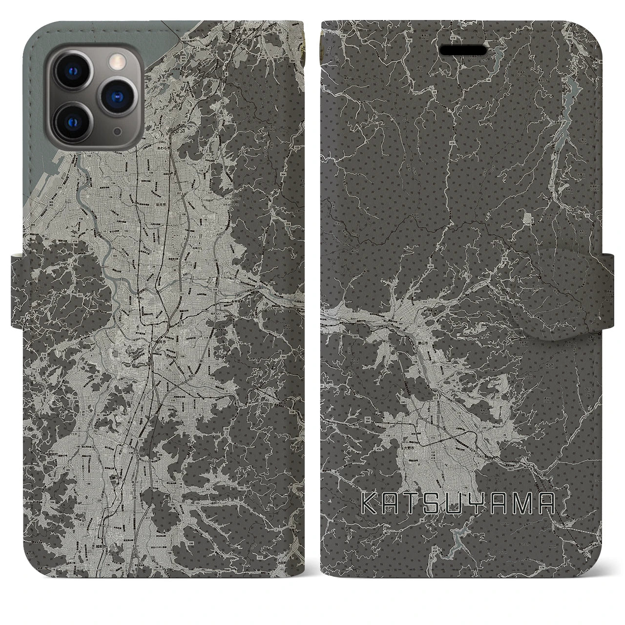 【勝山(福井県)】地図柄iPhoneケース(手帳タイプ)