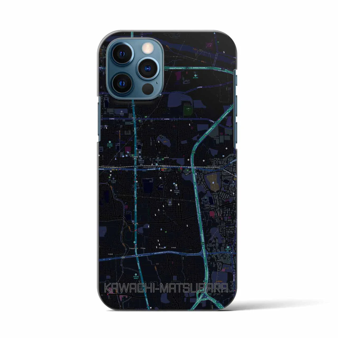 【河内松原(大阪府)】地図柄iPhoneケース(バックカバータイプ)