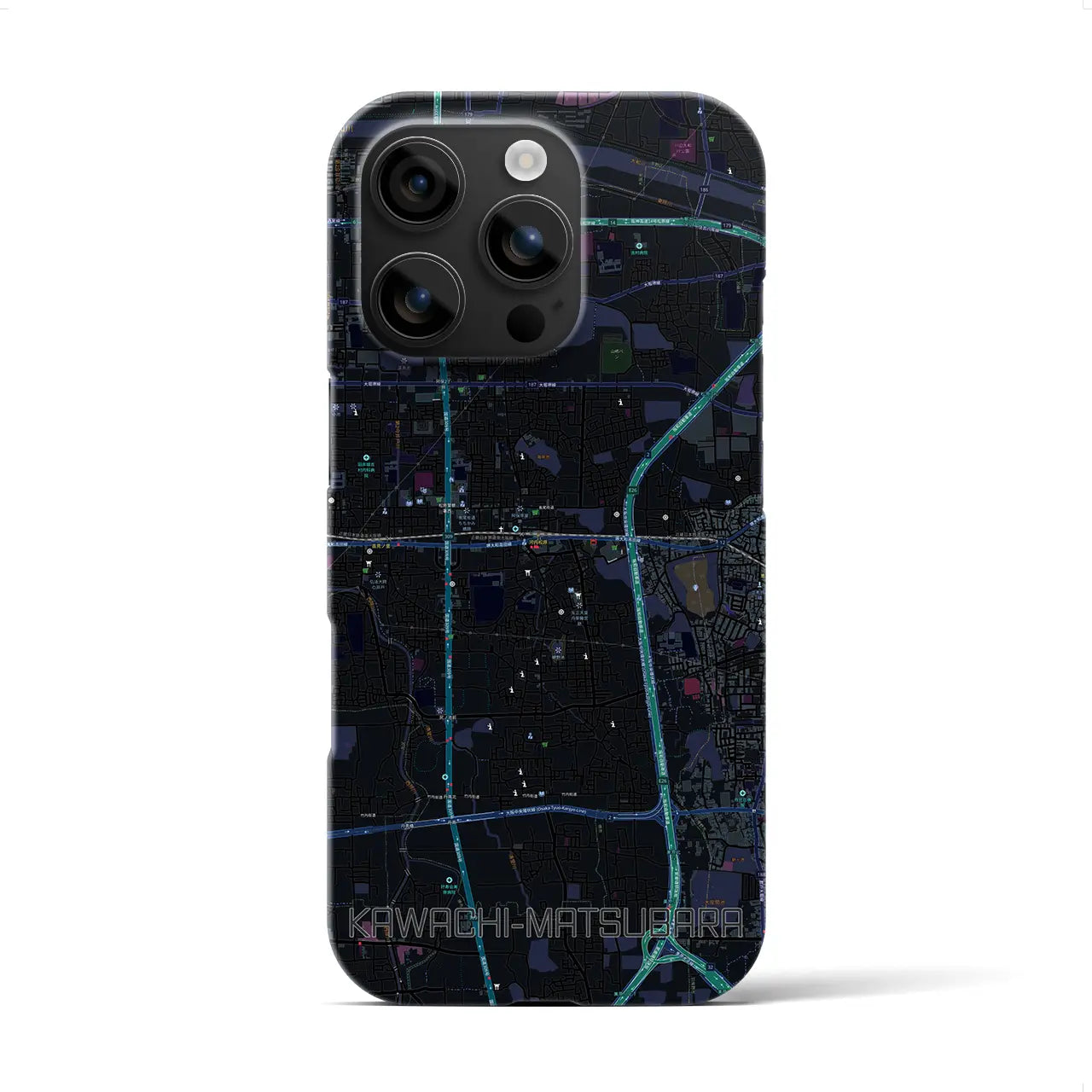 【河内松原(大阪府)】地図柄iPhoneケース(バックカバータイプ)