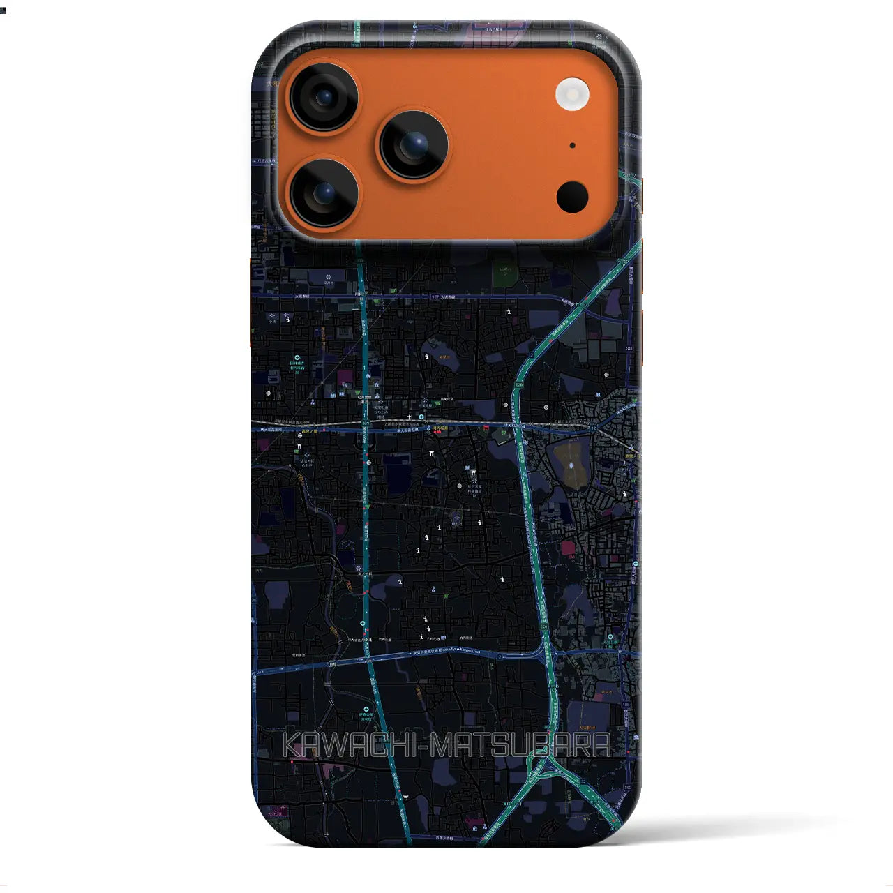 【河内松原(大阪府)】地図柄iPhoneケース(バックカバータイプ)