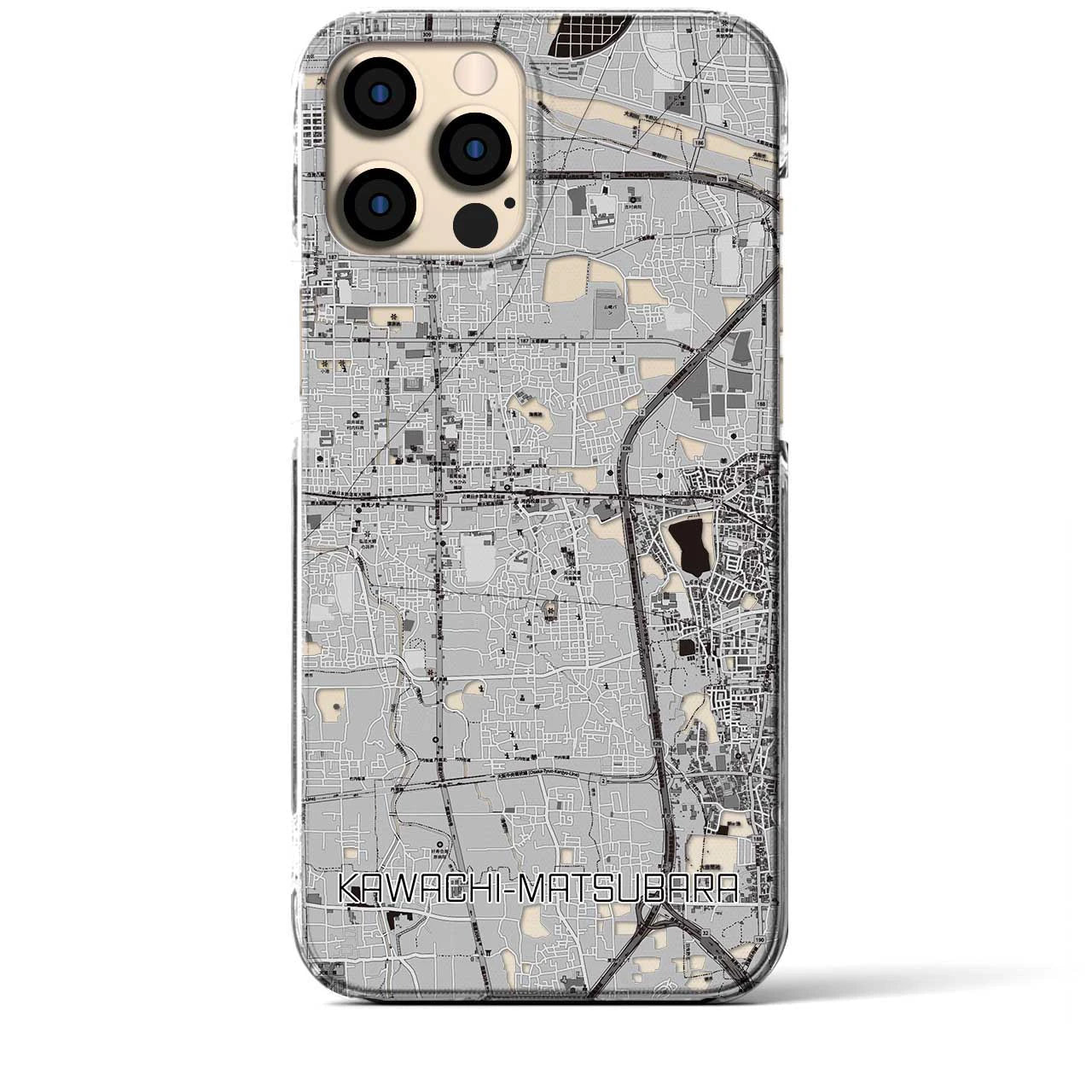 【河内松原(大阪府)】地図柄iPhoneケース(クリアタイプ)