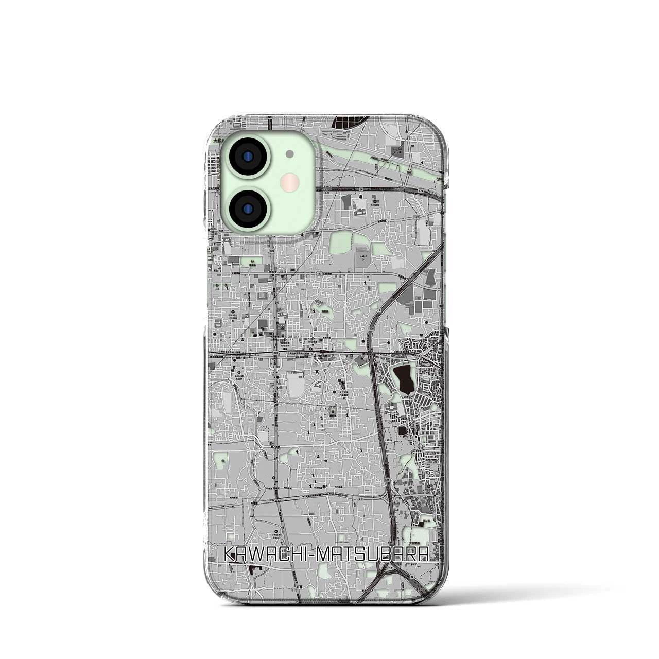 【河内松原(大阪府)】地図柄iPhoneケース(クリアタイプ)