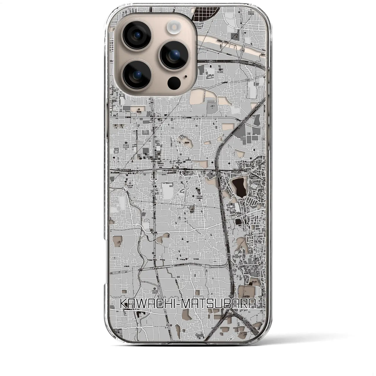 【河内松原(大阪府)】地図柄iPhoneケース(クリアタイプ)