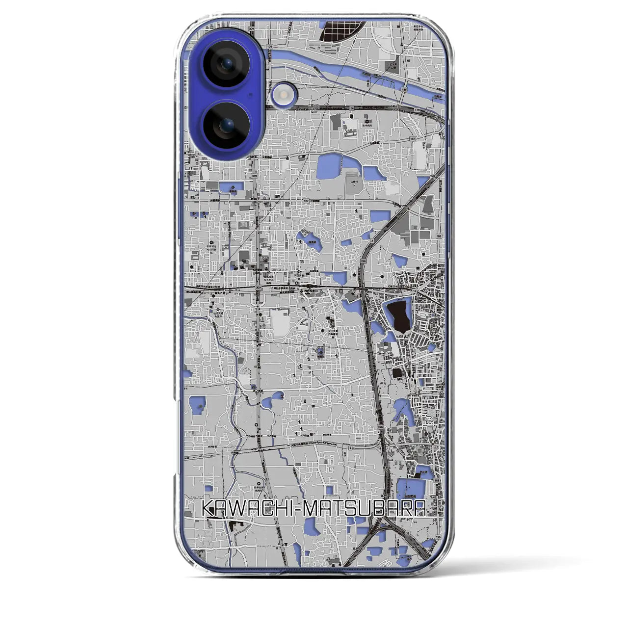 【河内松原(大阪府)】地図柄iPhoneケース(クリアタイプ)