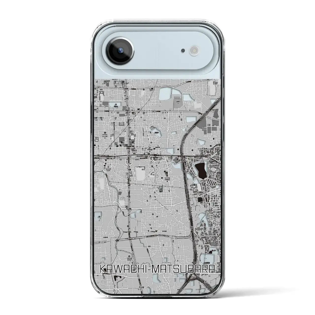 【河内松原(大阪府)】地図柄iPhoneケース(クリアタイプ)