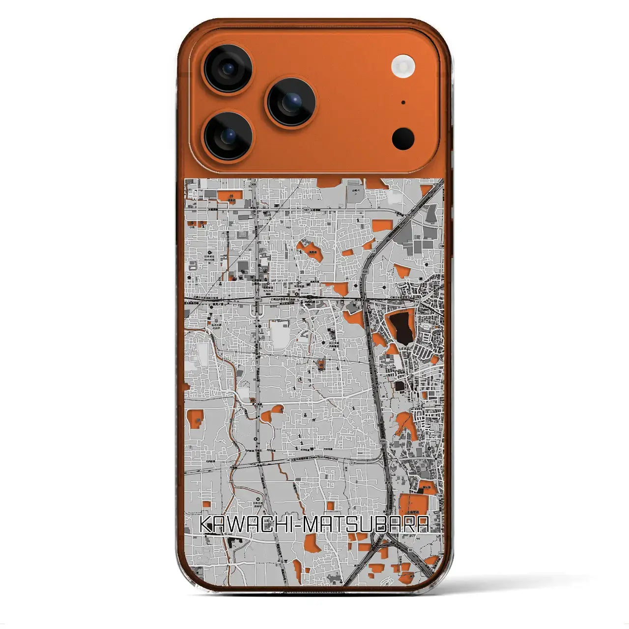 【河内松原(大阪府)】地図柄iPhoneケース(クリアタイプ)