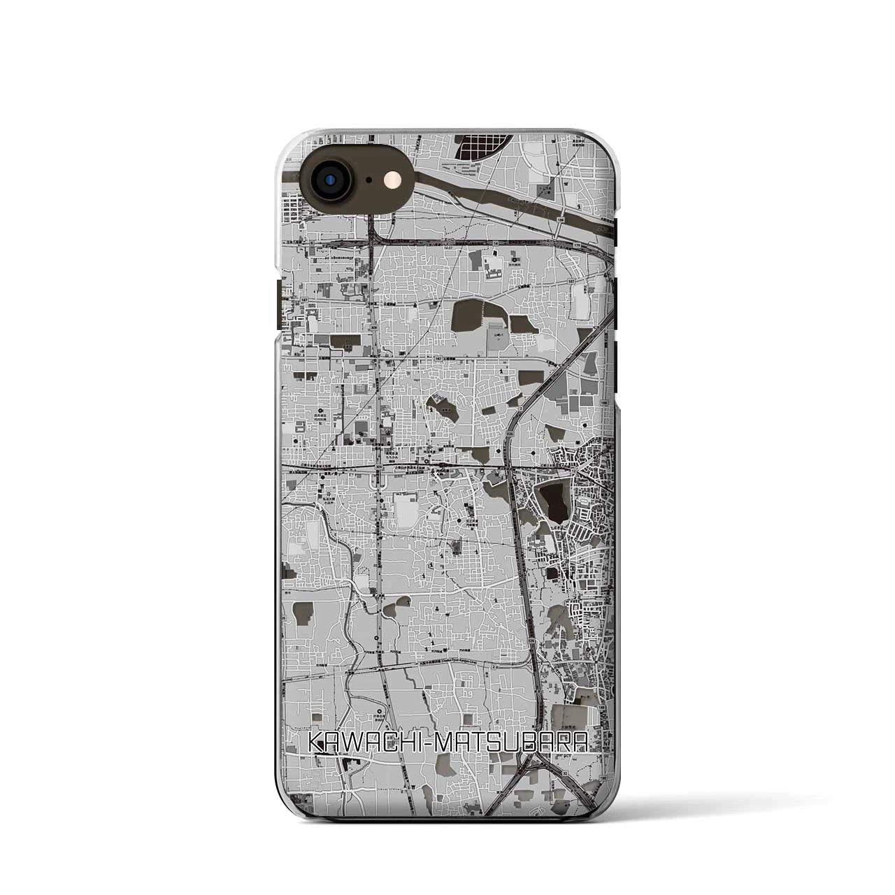 【河内松原(大阪府)】地図柄iPhoneケース(クリアタイプ)