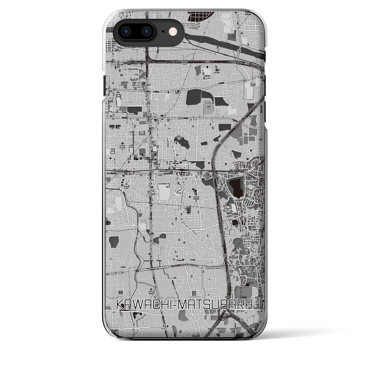 【河内松原(大阪府)】地図柄iPhoneケース(クリアタイプ)