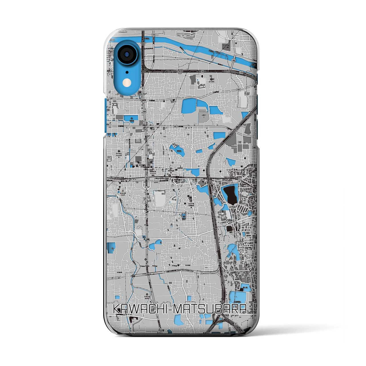 【河内松原(大阪府)】地図柄iPhoneケース(クリアタイプ)