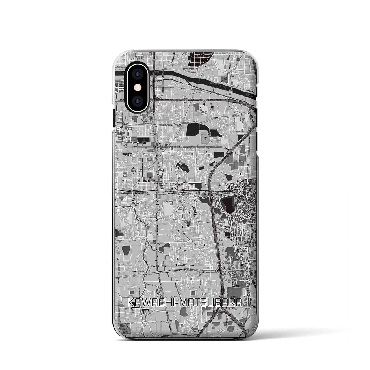 【河内松原(大阪府)】地図柄iPhoneケース(クリアタイプ)