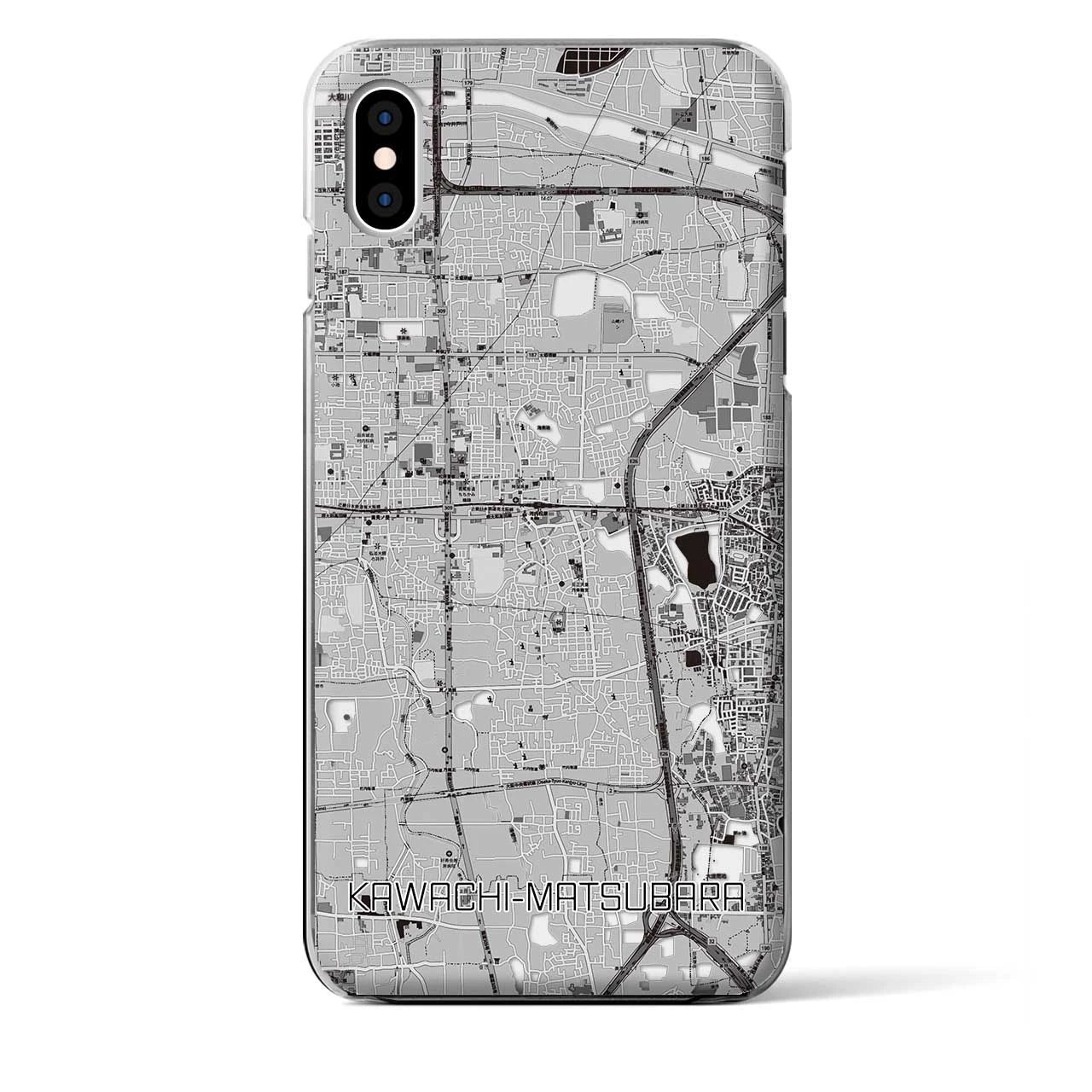 【河内松原(大阪府)】地図柄iPhoneケース(クリアタイプ)