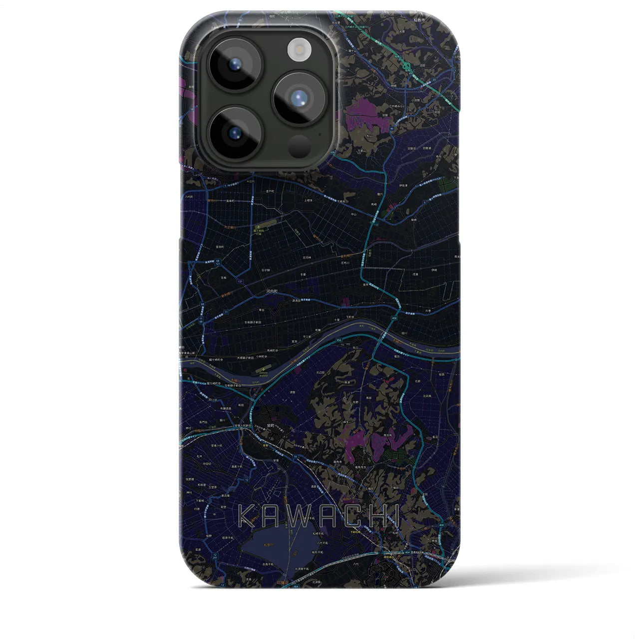 【河内(茨城県)】地図柄iPhoneケース(バックカバータイプ)