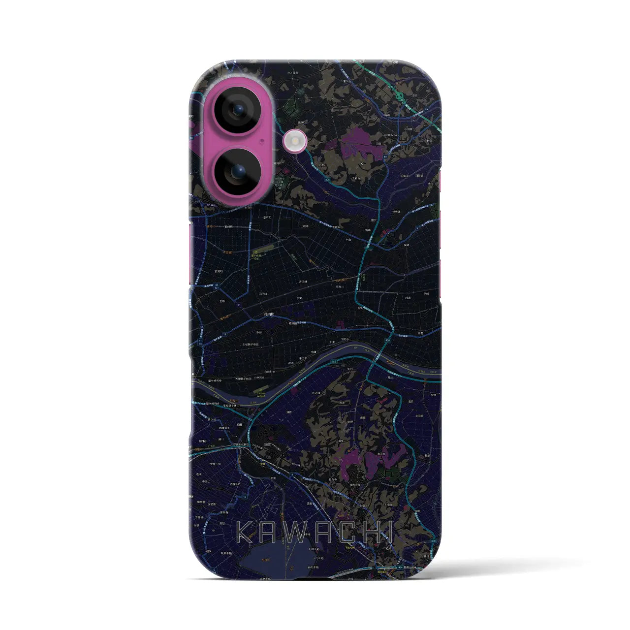 【河内(茨城県)】地図柄iPhoneケース(バックカバータイプ)