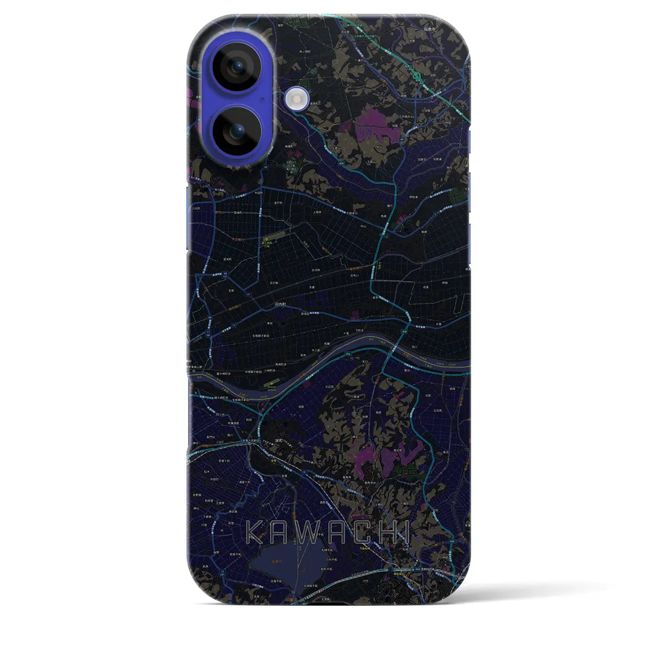 【河内(茨城県)】地図柄iPhoneケース(バックカバータイプ)