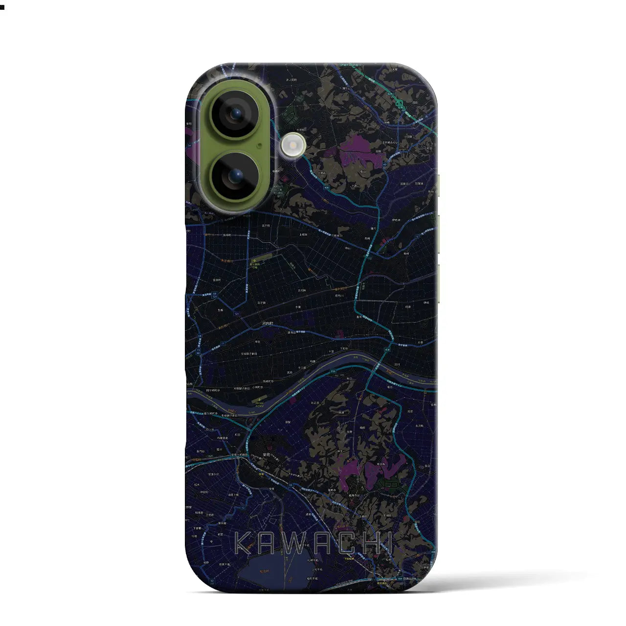 【河内(茨城県)】地図柄iPhoneケース(バックカバータイプ)