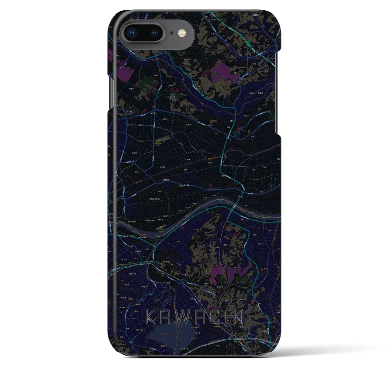 【河内(茨城県)】地図柄iPhoneケース(バックカバータイプ)