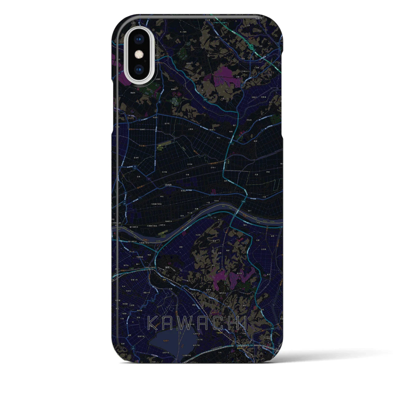 【河内(茨城県)】地図柄iPhoneケース(バックカバータイプ)