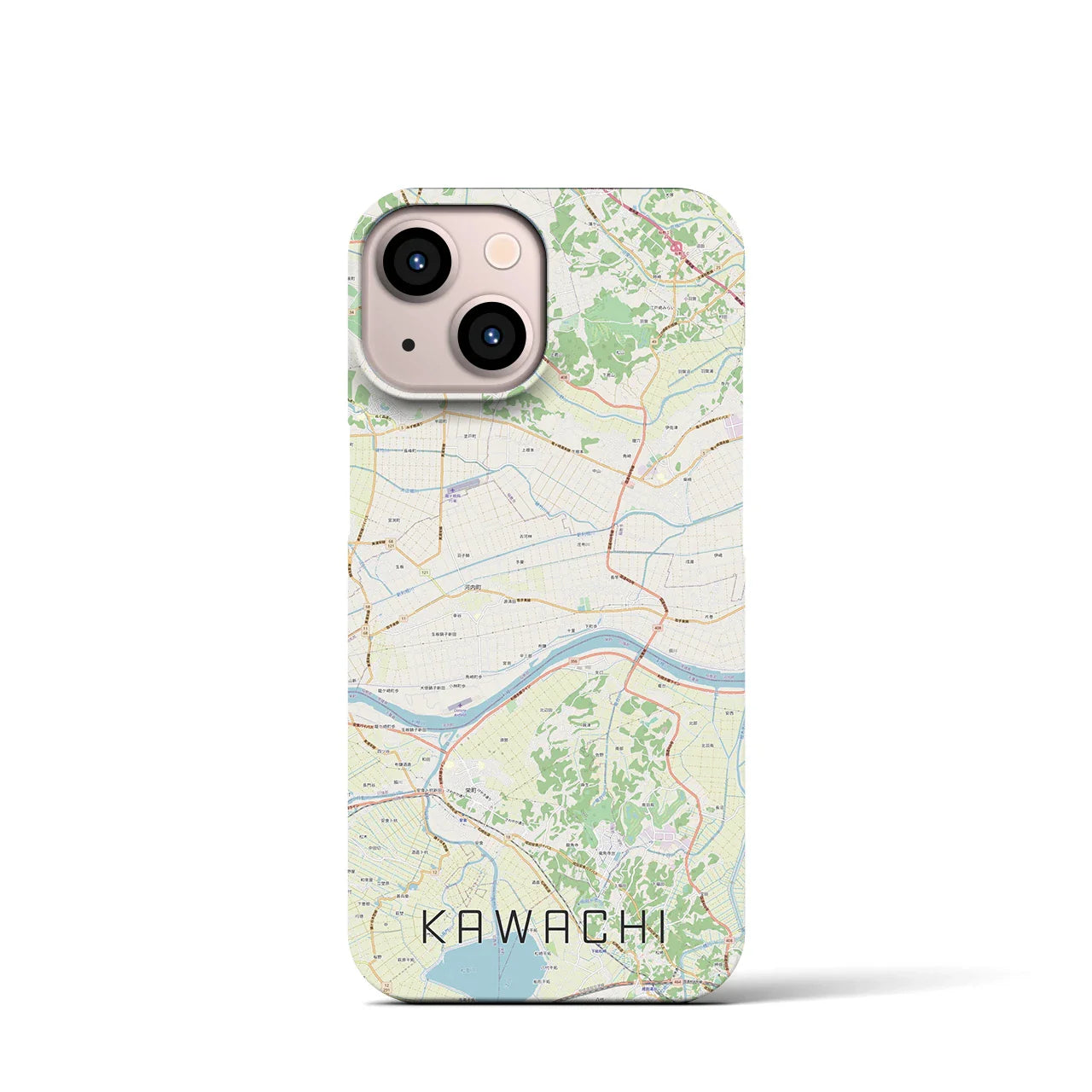 【河内(茨城県)】地図柄iPhoneケース(バックカバータイプ)