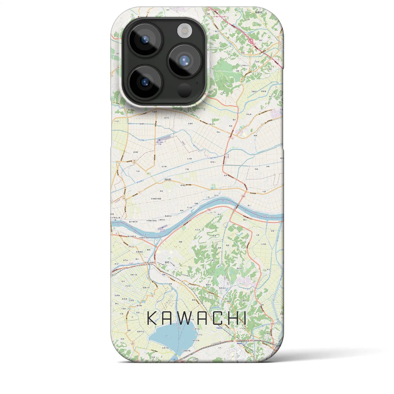 【河内(茨城県)】地図柄iPhoneケース(バックカバータイプ)