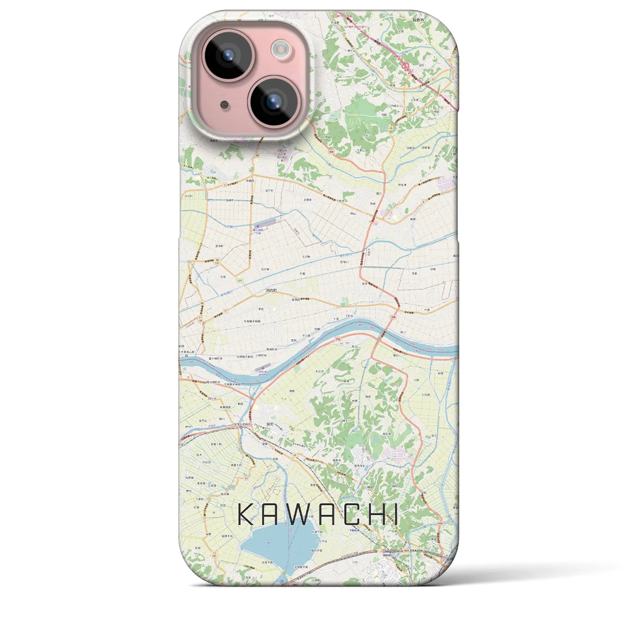 【河内(茨城県)】地図柄iPhoneケース(バックカバータイプ)