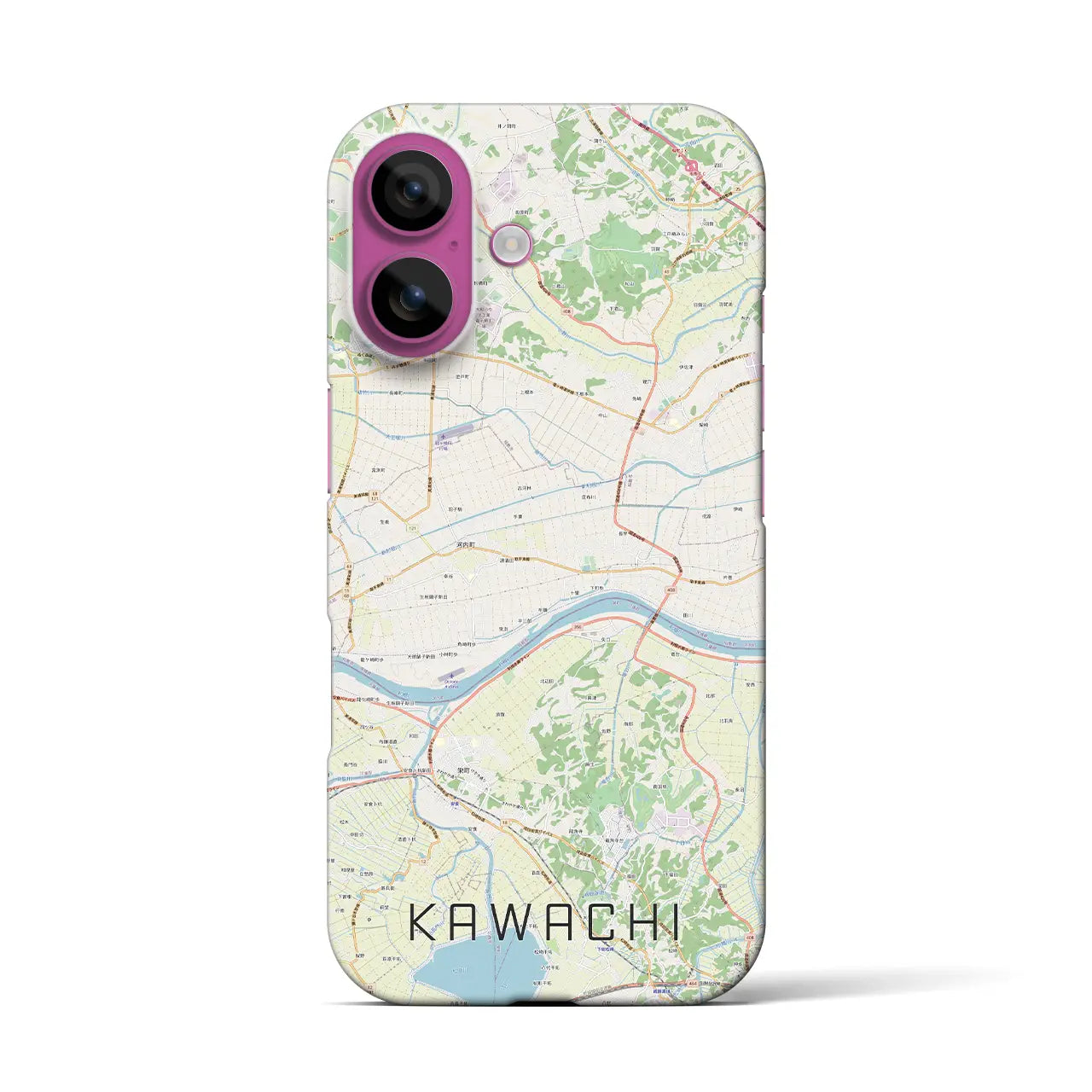 【河内(茨城県)】地図柄iPhoneケース(バックカバータイプ)
