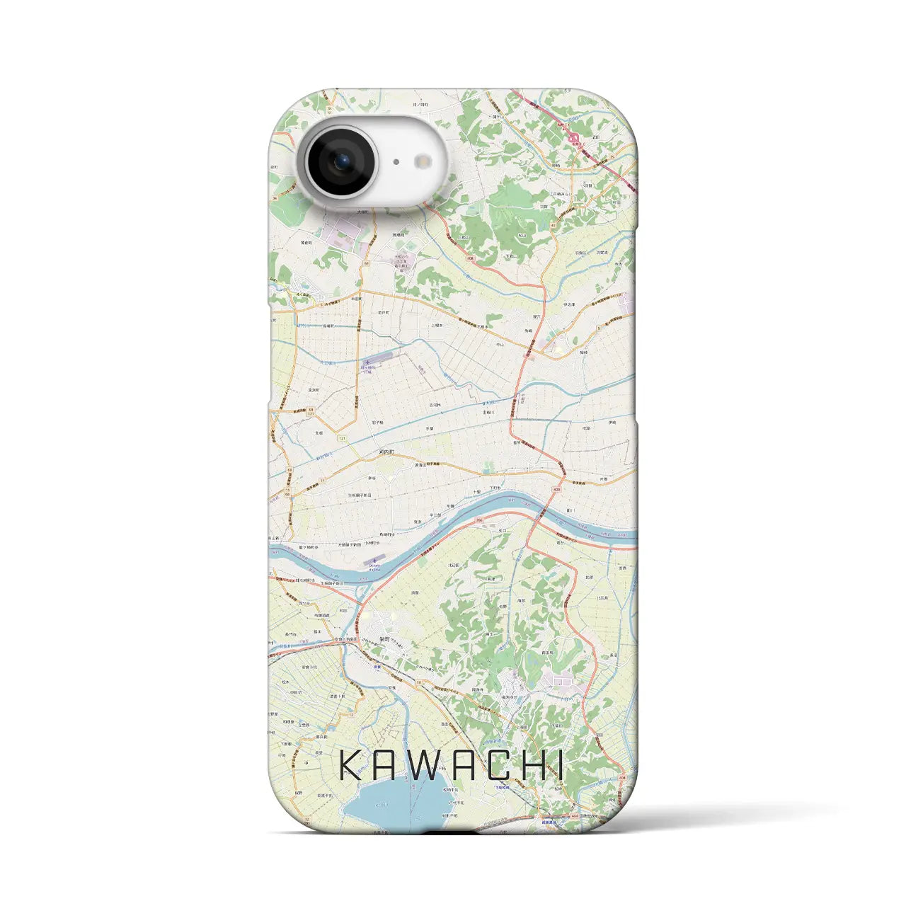 【河内(茨城県)】地図柄iPhoneケース(バックカバータイプ)