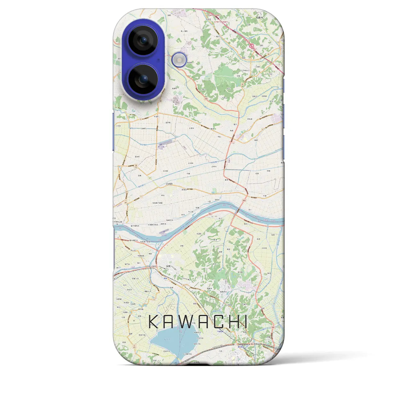 【河内(茨城県)】地図柄iPhoneケース(バックカバータイプ)