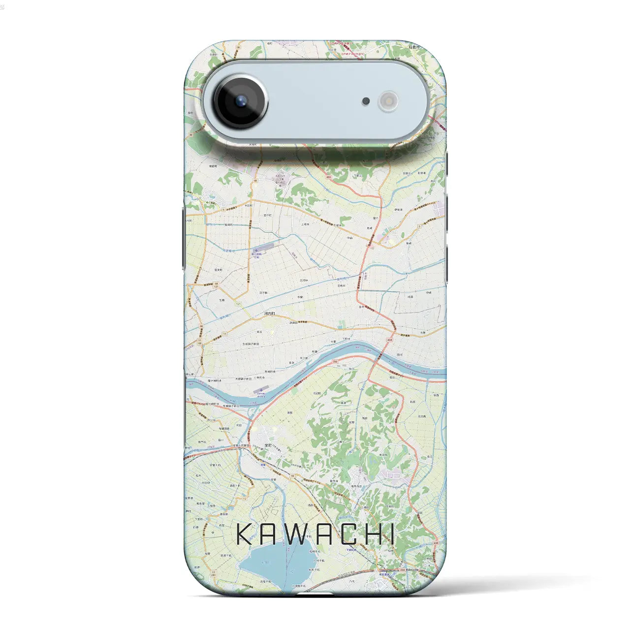 【河内(茨城県)】地図柄iPhoneケース(バックカバータイプ)ブラック・iPhone 17 Pro Max 用