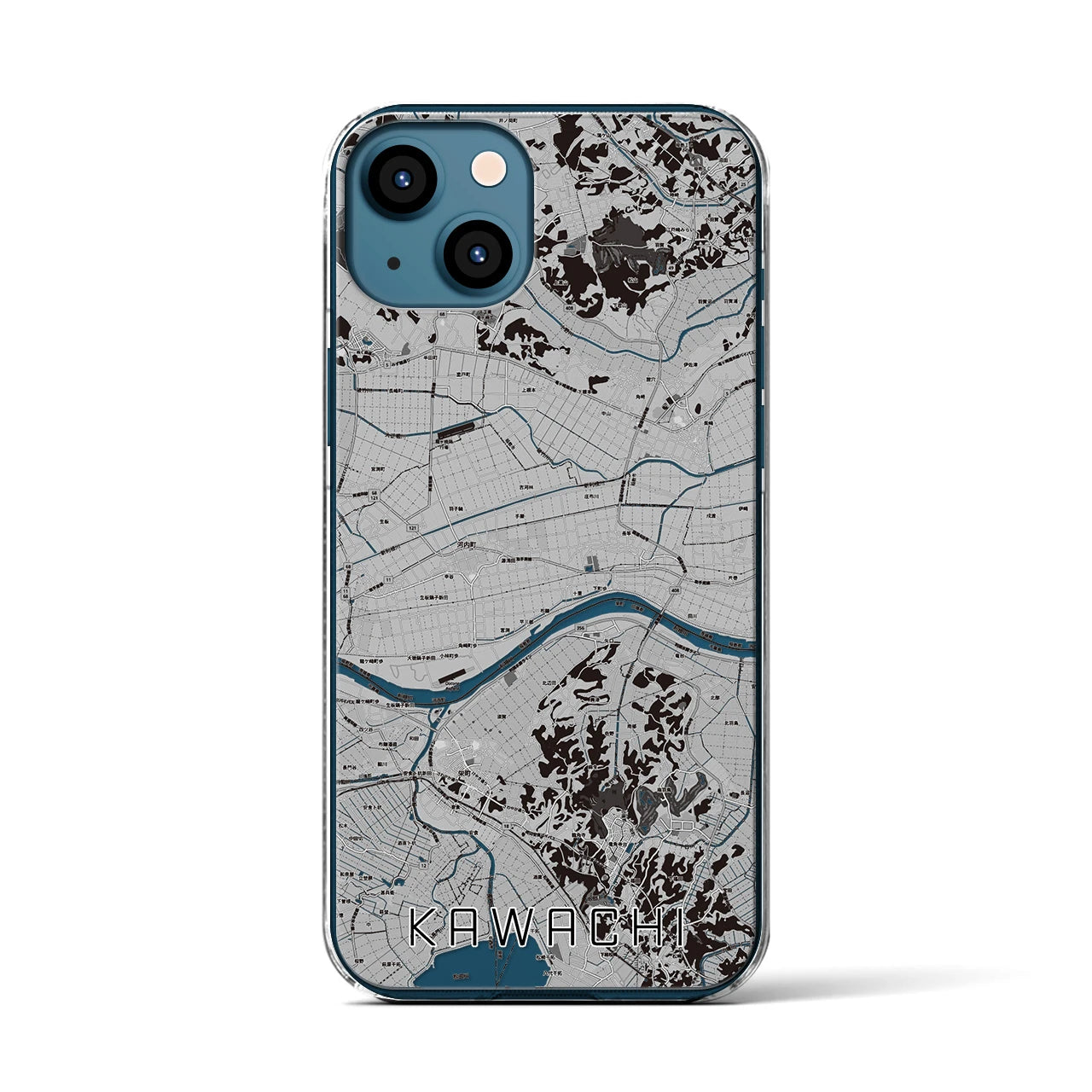 【河内(茨城県)】地図柄iPhoneケース(クリアタイプ)