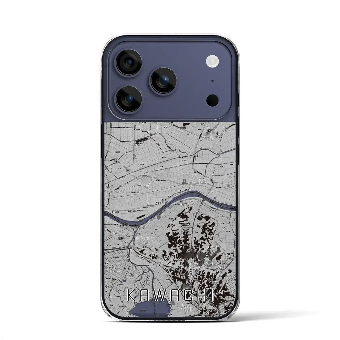 【河内(茨城県)】地図柄iPhoneケース(クリアタイプ)