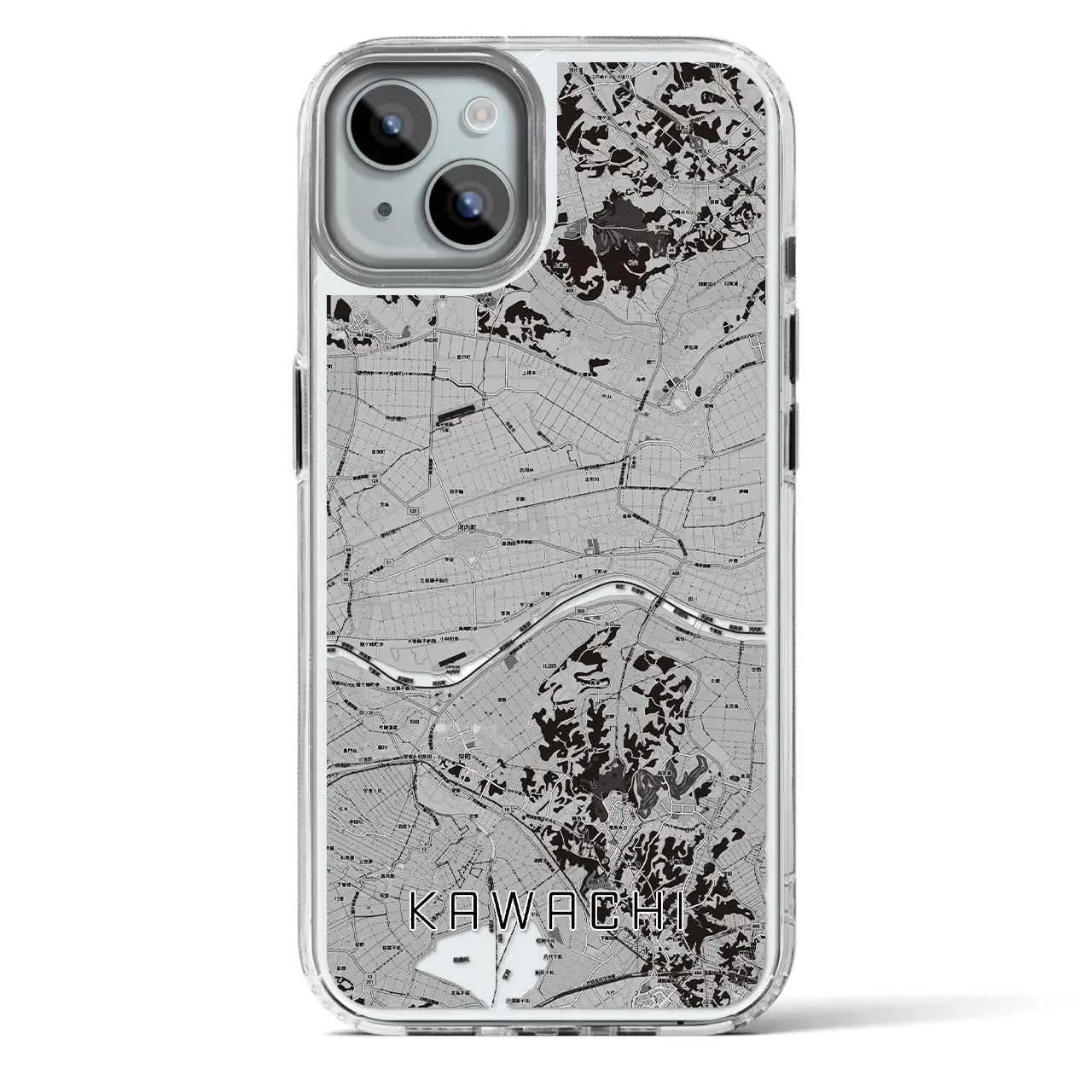 【河内(茨城県)】地図柄iPhoneケース(MagSafeタイプ)