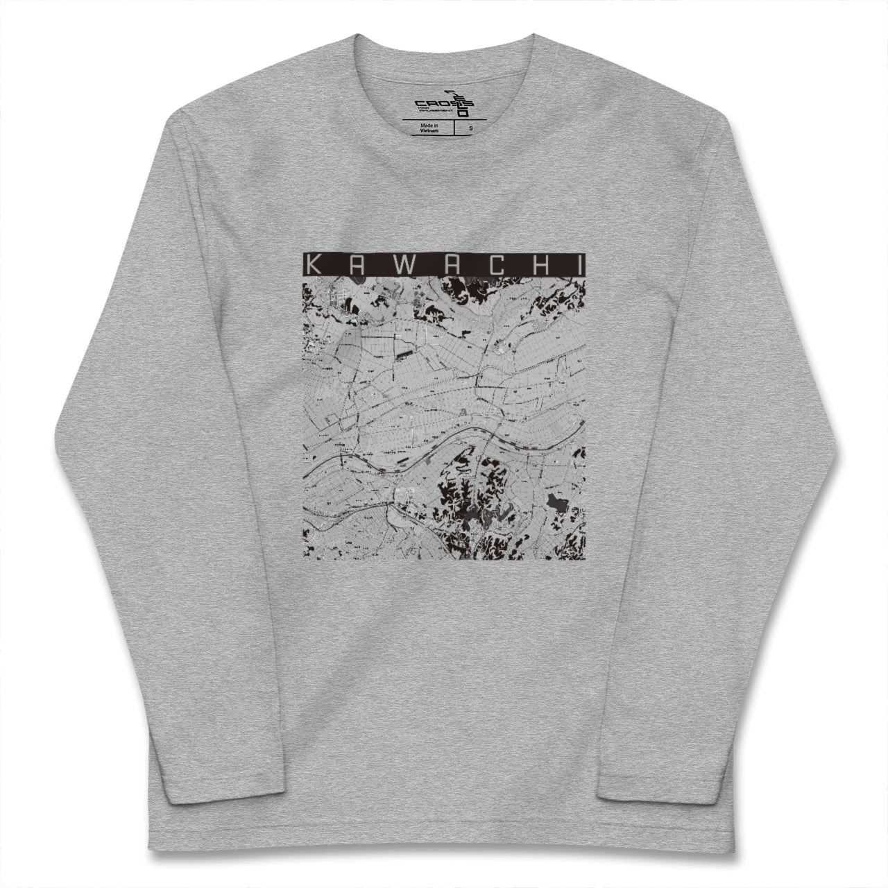 【河内(茨城県)】地図柄ロングスリーブTシャツ