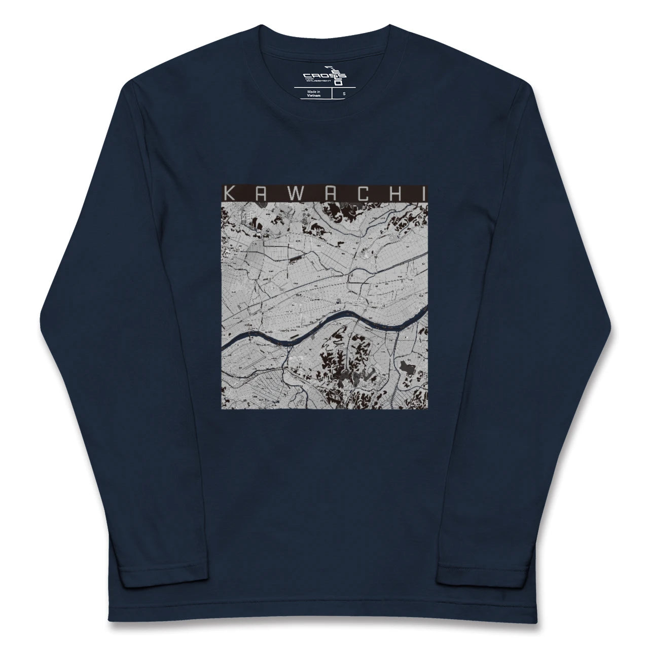 【河内(茨城県)】地図柄ロングスリーブTシャツ