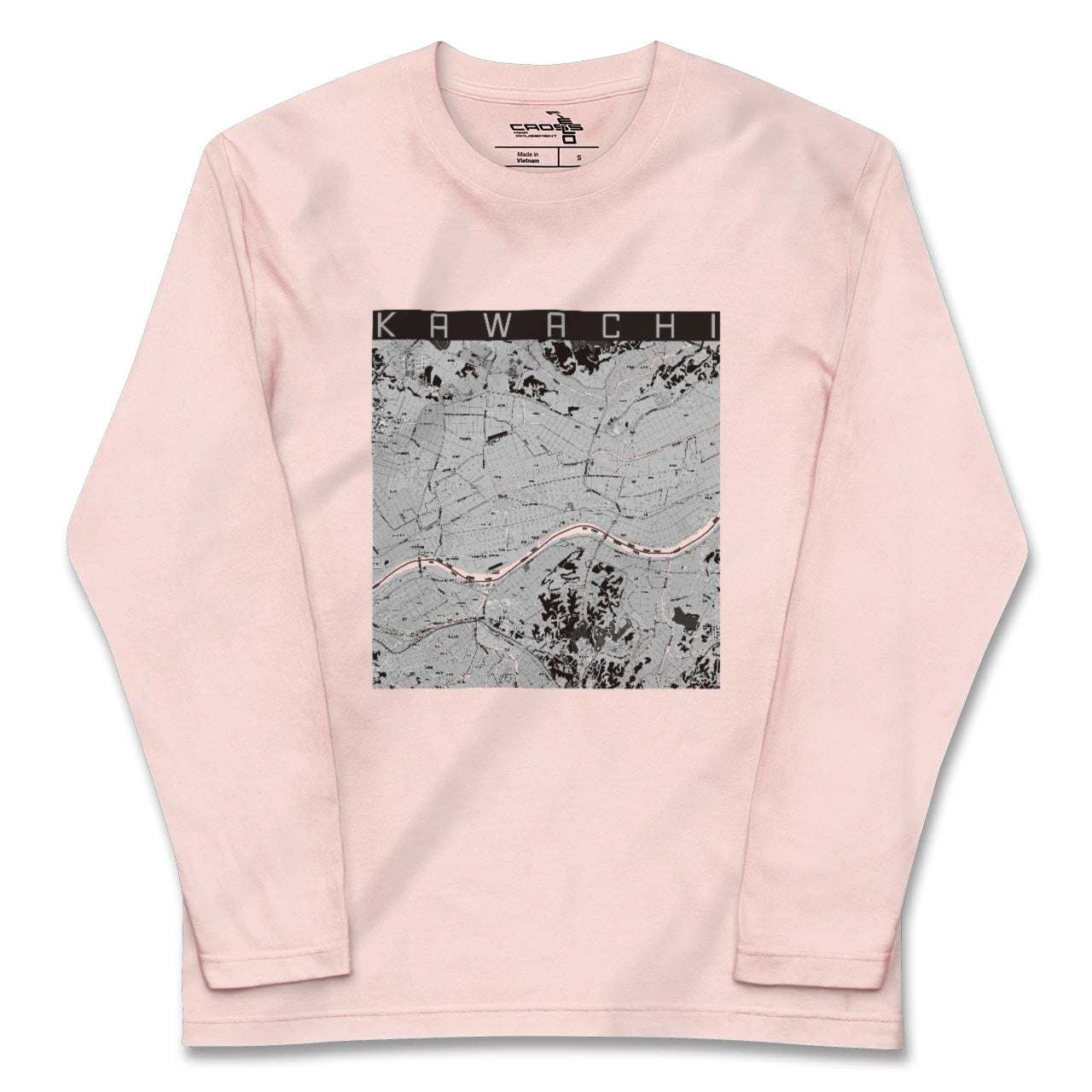 【河内(茨城県)】地図柄ロングスリーブTシャツ