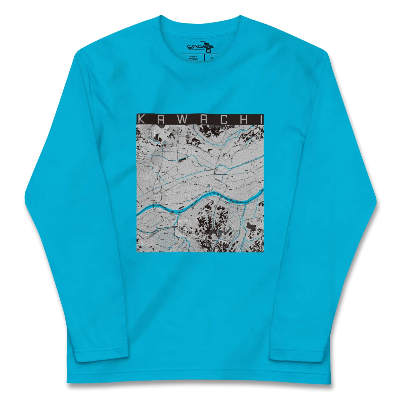 【河内(茨城県)】地図柄ロングスリーブTシャツ