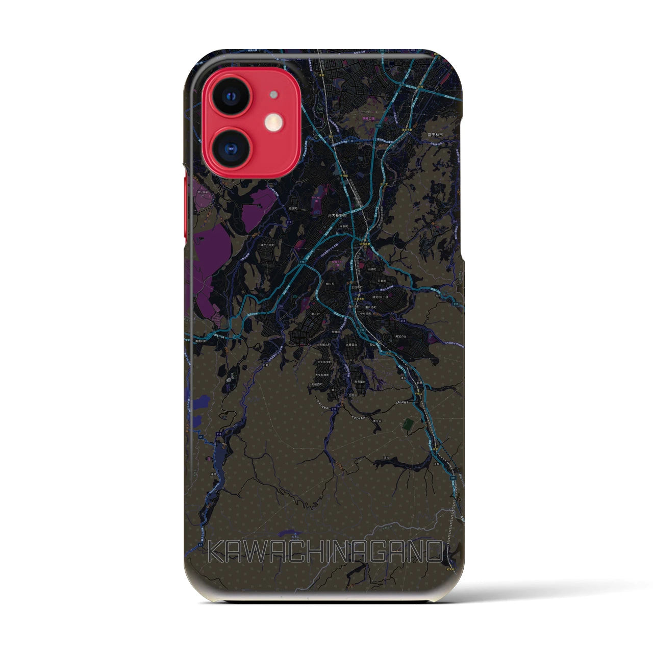 【河内長野(大阪府)】地図柄iPhoneケース(バックカバータイプ)
