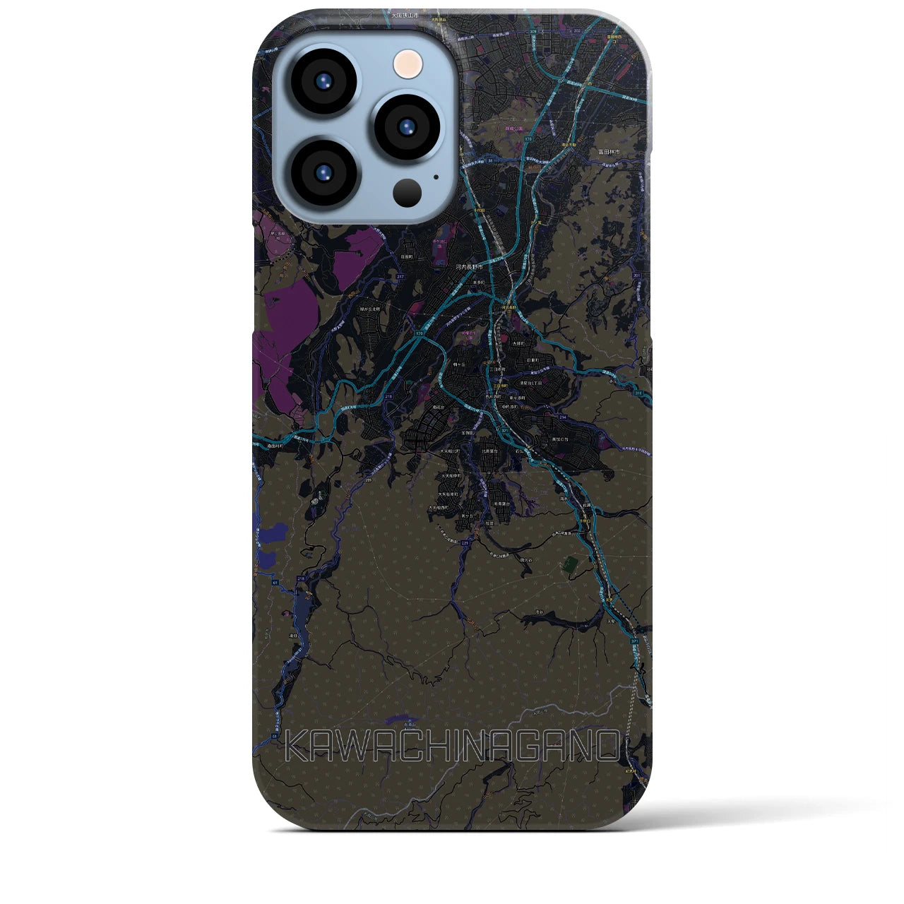 【河内長野(大阪府)】地図柄iPhoneケース(バックカバータイプ)