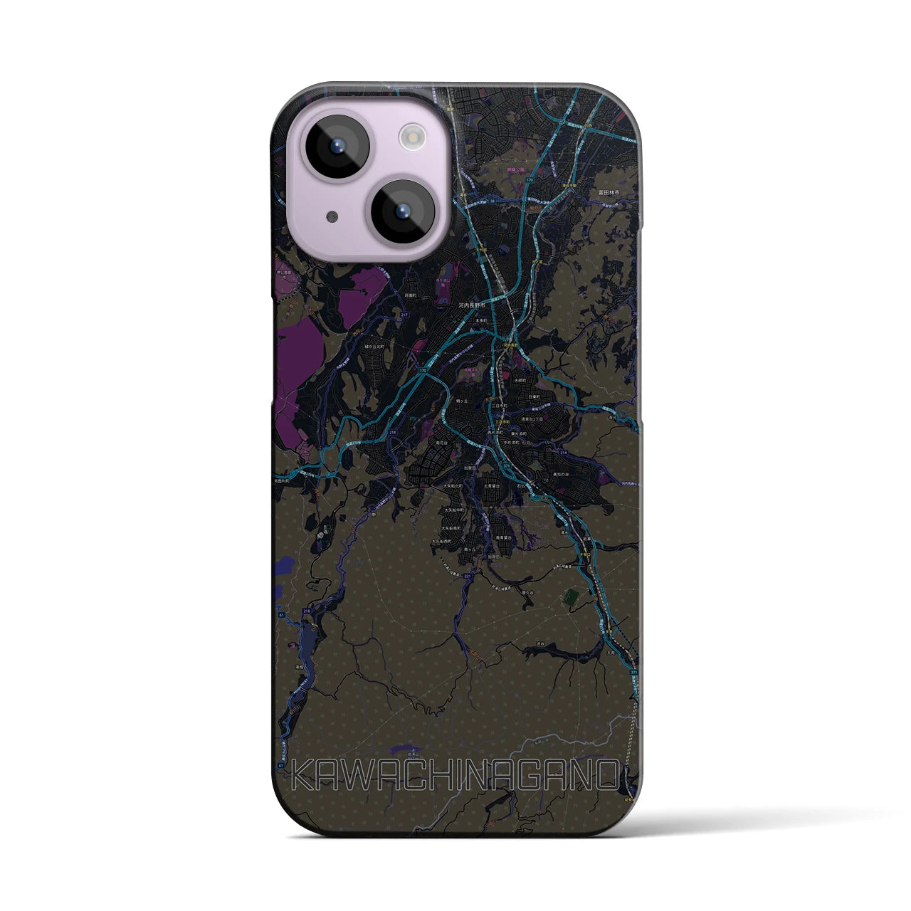【河内長野(大阪府)】地図柄iPhoneケース(バックカバータイプ)