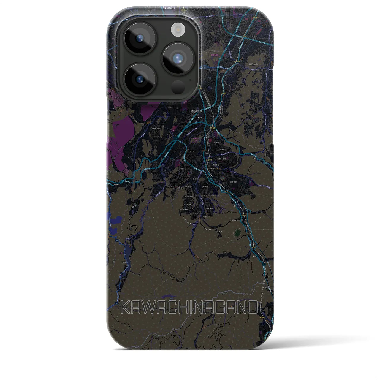 【河内長野(大阪府)】地図柄iPhoneケース(バックカバータイプ)
