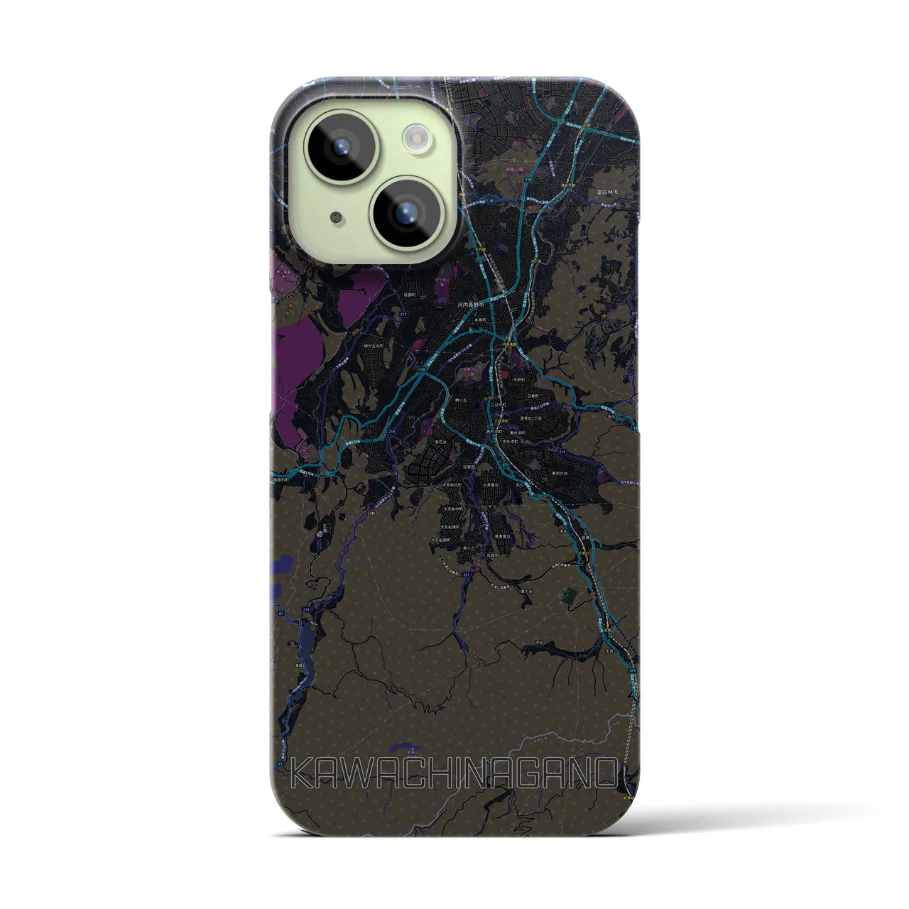 【河内長野(大阪府)】地図柄iPhoneケース(バックカバータイプ)