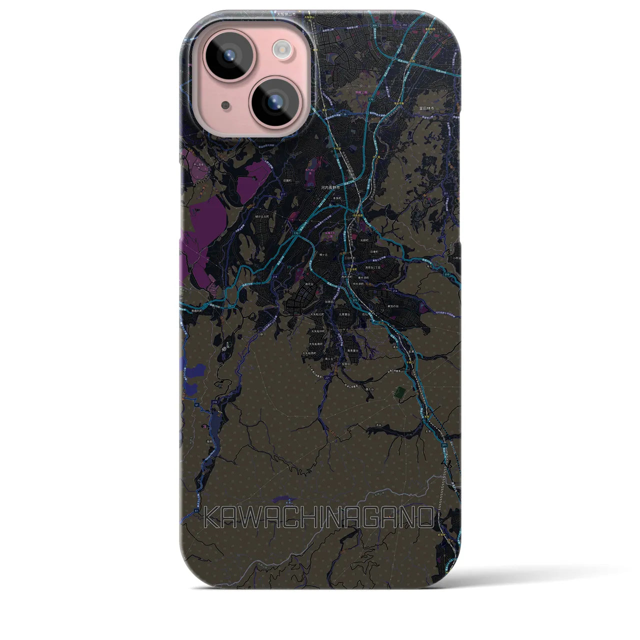 【河内長野(大阪府)】地図柄iPhoneケース(バックカバータイプ)
