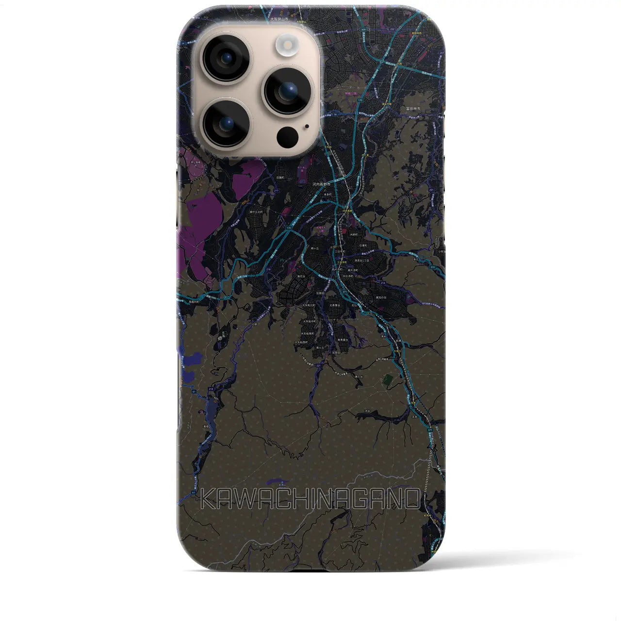 【河内長野(大阪府)】地図柄iPhoneケース(バックカバータイプ)
