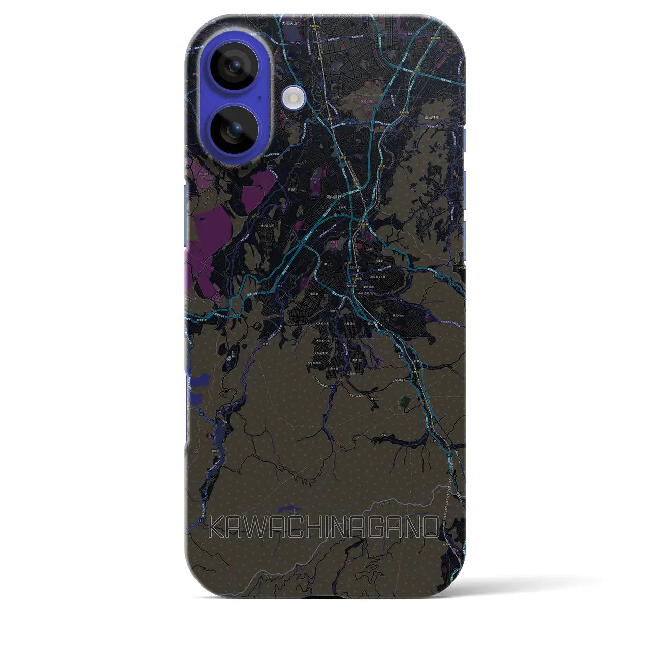 【河内長野(大阪府)】地図柄iPhoneケース(バックカバータイプ)